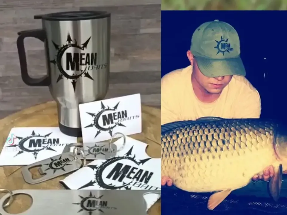 Mean Baits travel mugs and caps